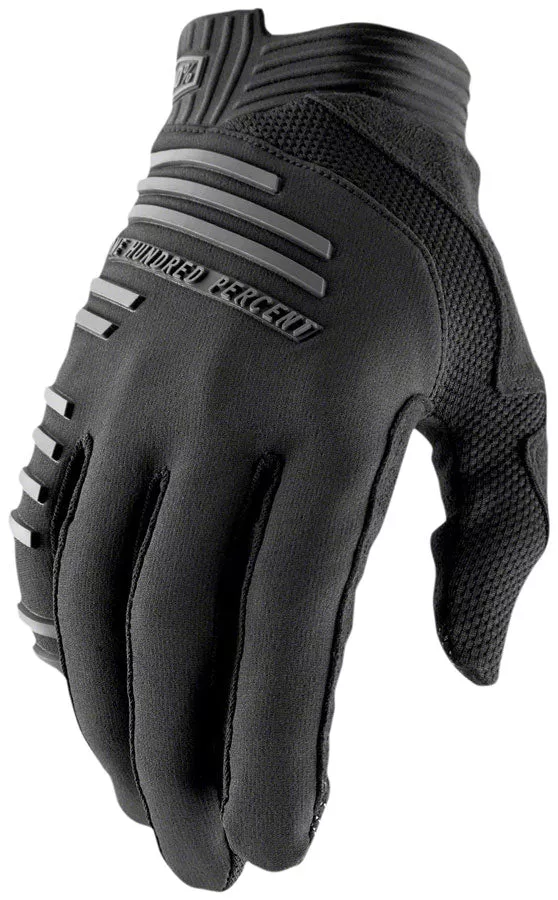 100% R-Core Gloves - Black Full Finger Men's Medium
