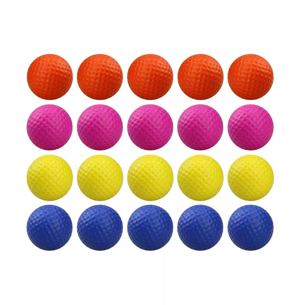 20 Pcs Color Sponge Indoor Practice PU Foam Golf Balls