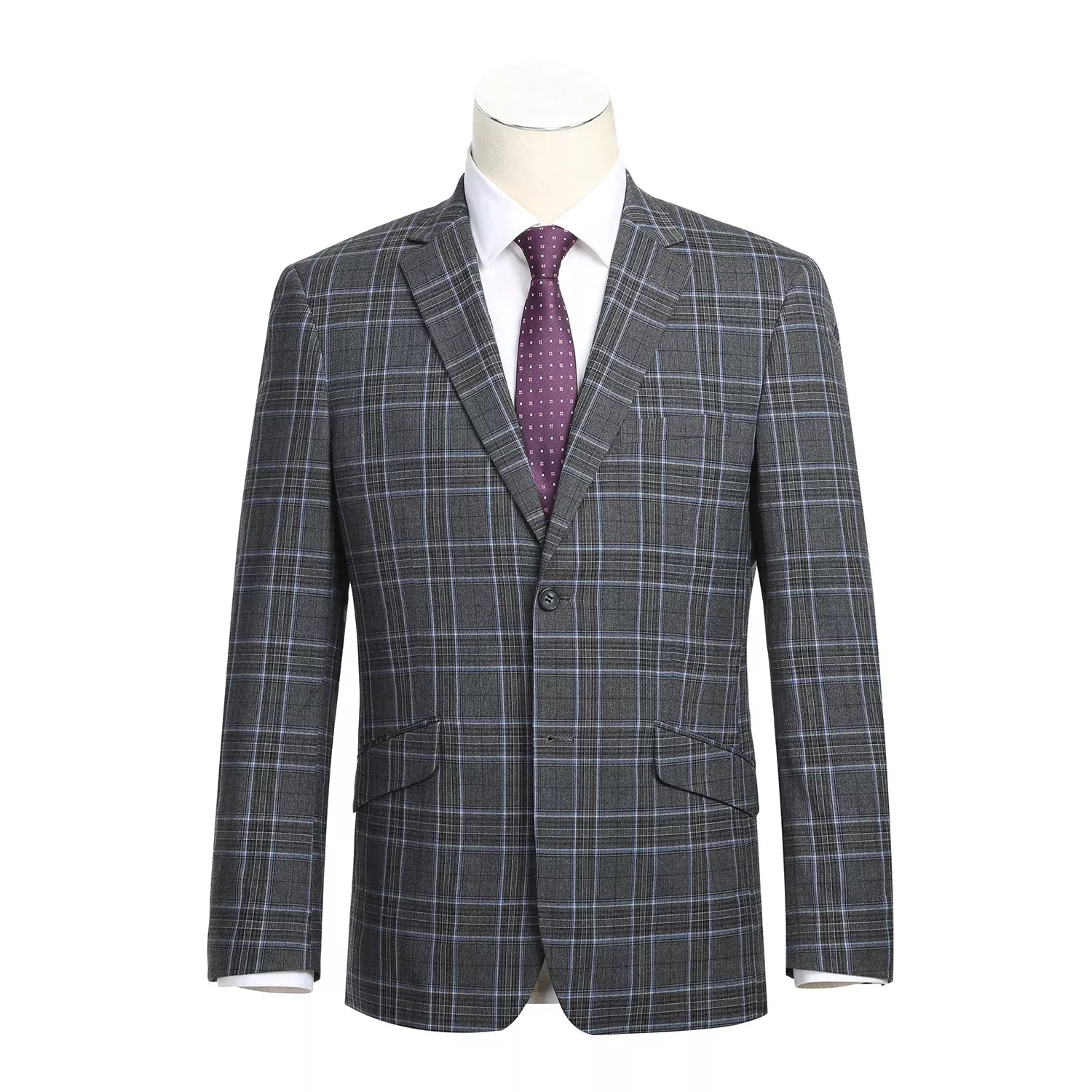 293-28 Men's Slim Fit Checked Suits