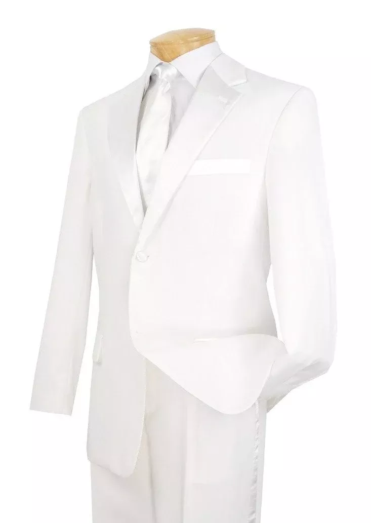 (38R, 46R) Regular Fit 2 Piece Tuxedo In White