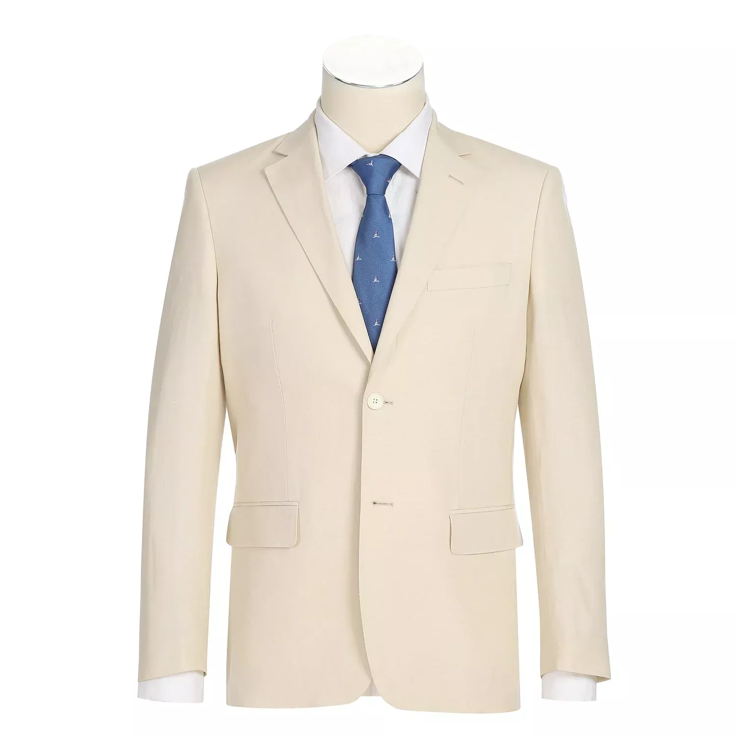 611-6 Men's New Slim Fit Checked Linen Suits