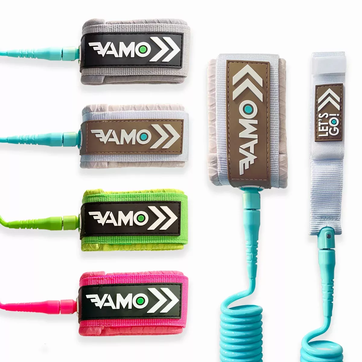 9' Full Coiled SUP Paddleboard Leash - Vibrant Collection