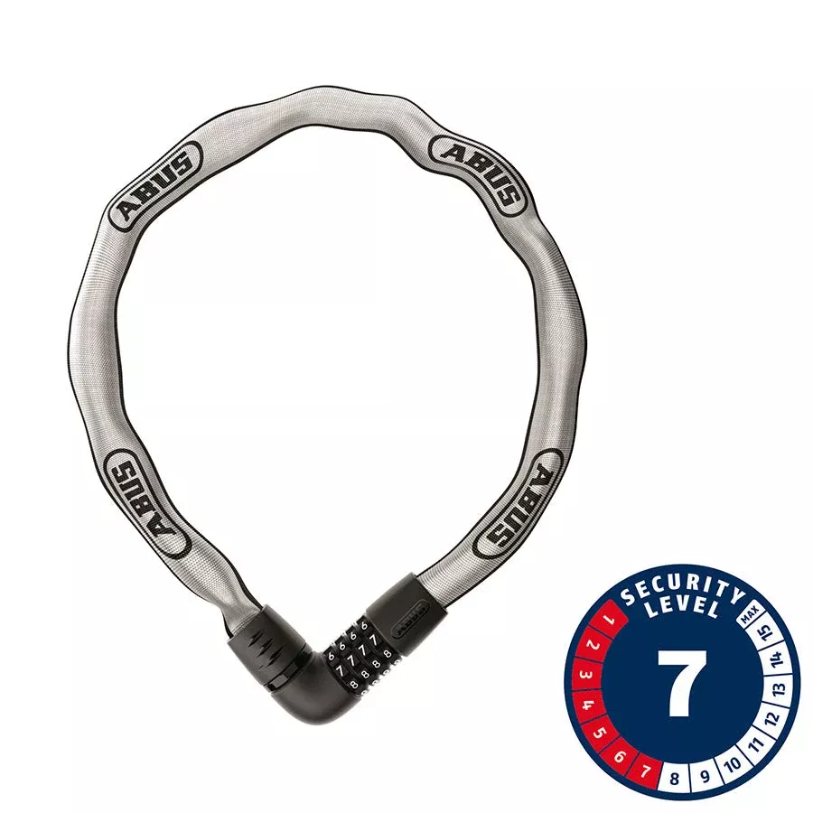 Abus Tresor 6807C Reflective Chain Lock Combination 7mm 110cm 3.6' Reflective