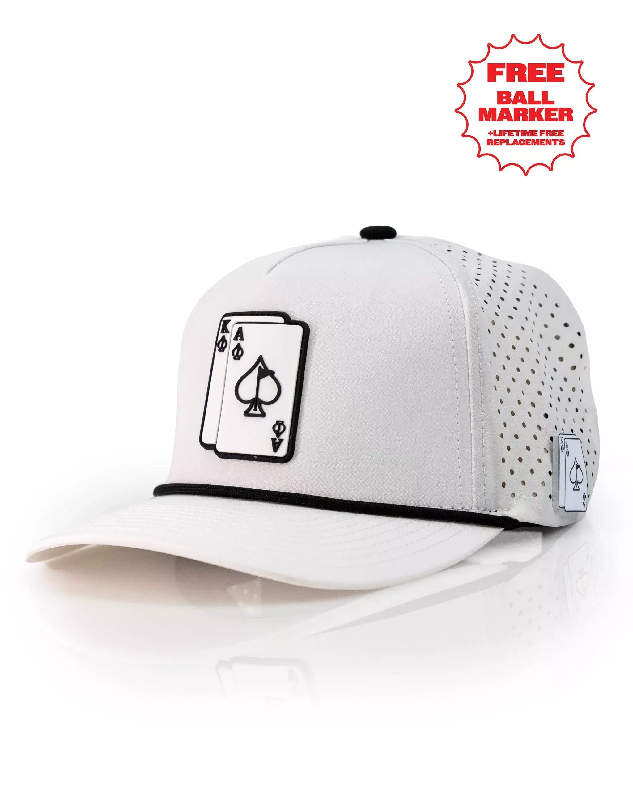 Ace/King White - Perforated Rope Hat