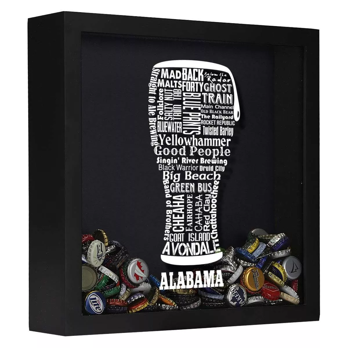 Alabama Beer Typography Shadow Box