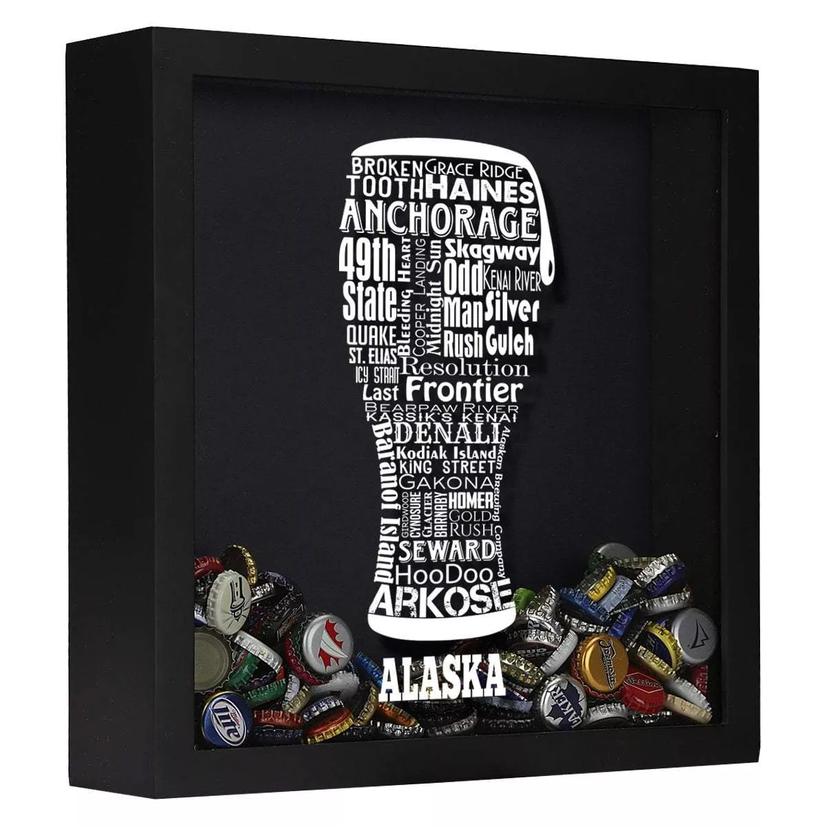 Alaska Beer Typography Shadow Box