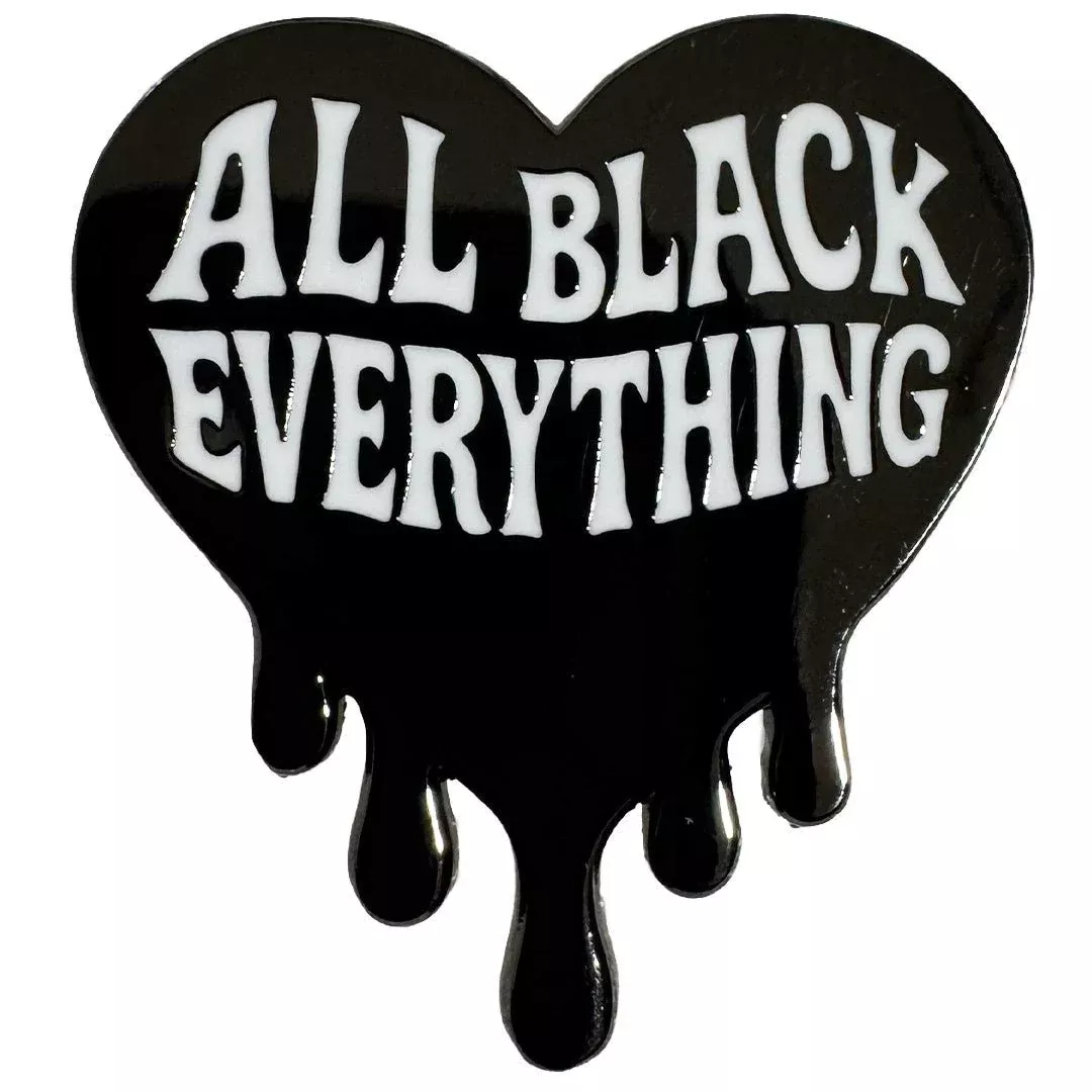 All Black Everything Heart Enamel Pin