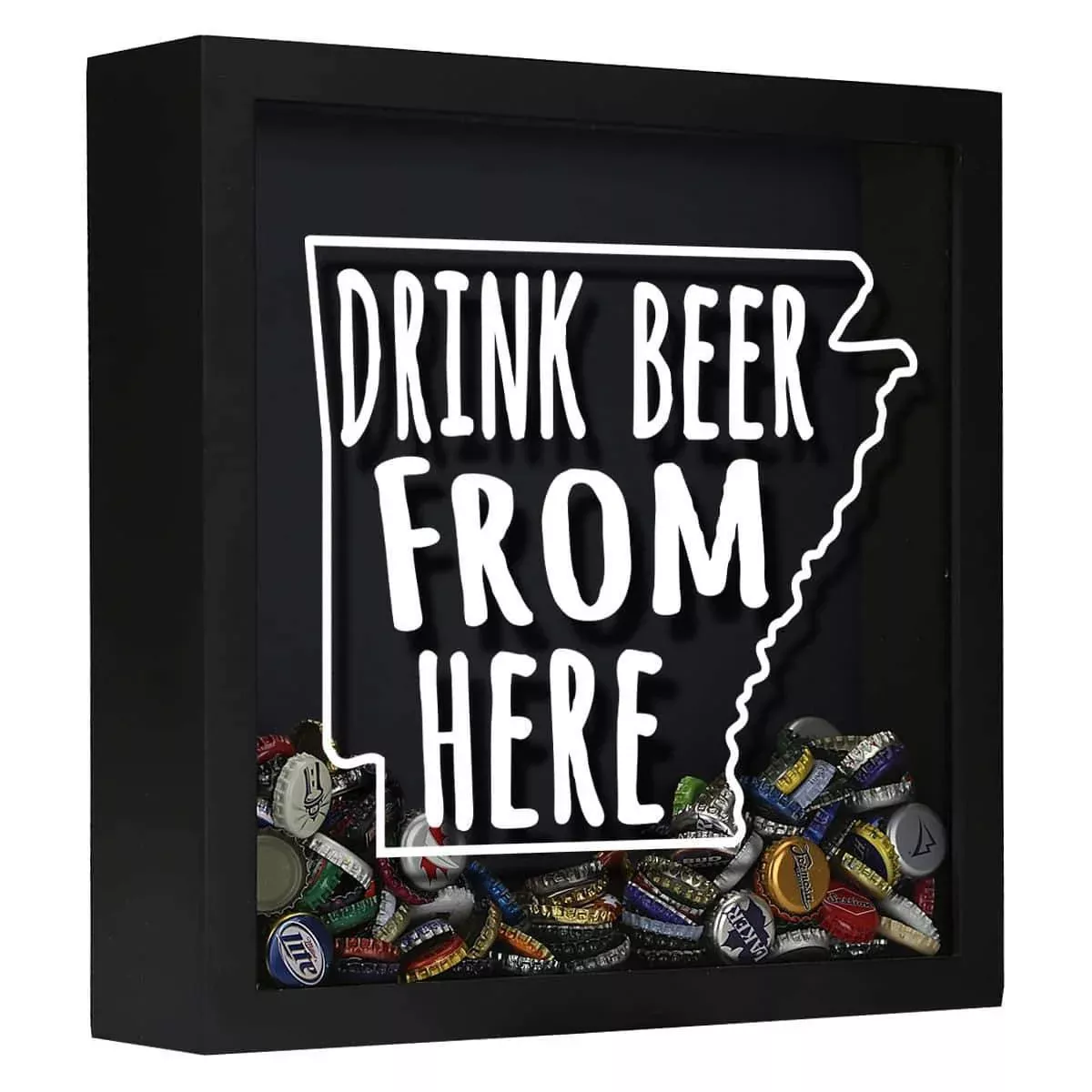 Arkansas Drink Beer From Here Beer Cap Shadow Box