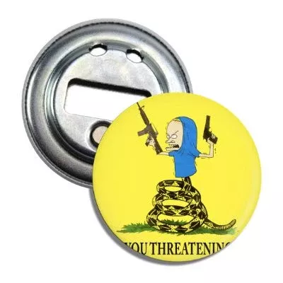 Beavis "Are You Threatening Me" Magnet Bottle Opener