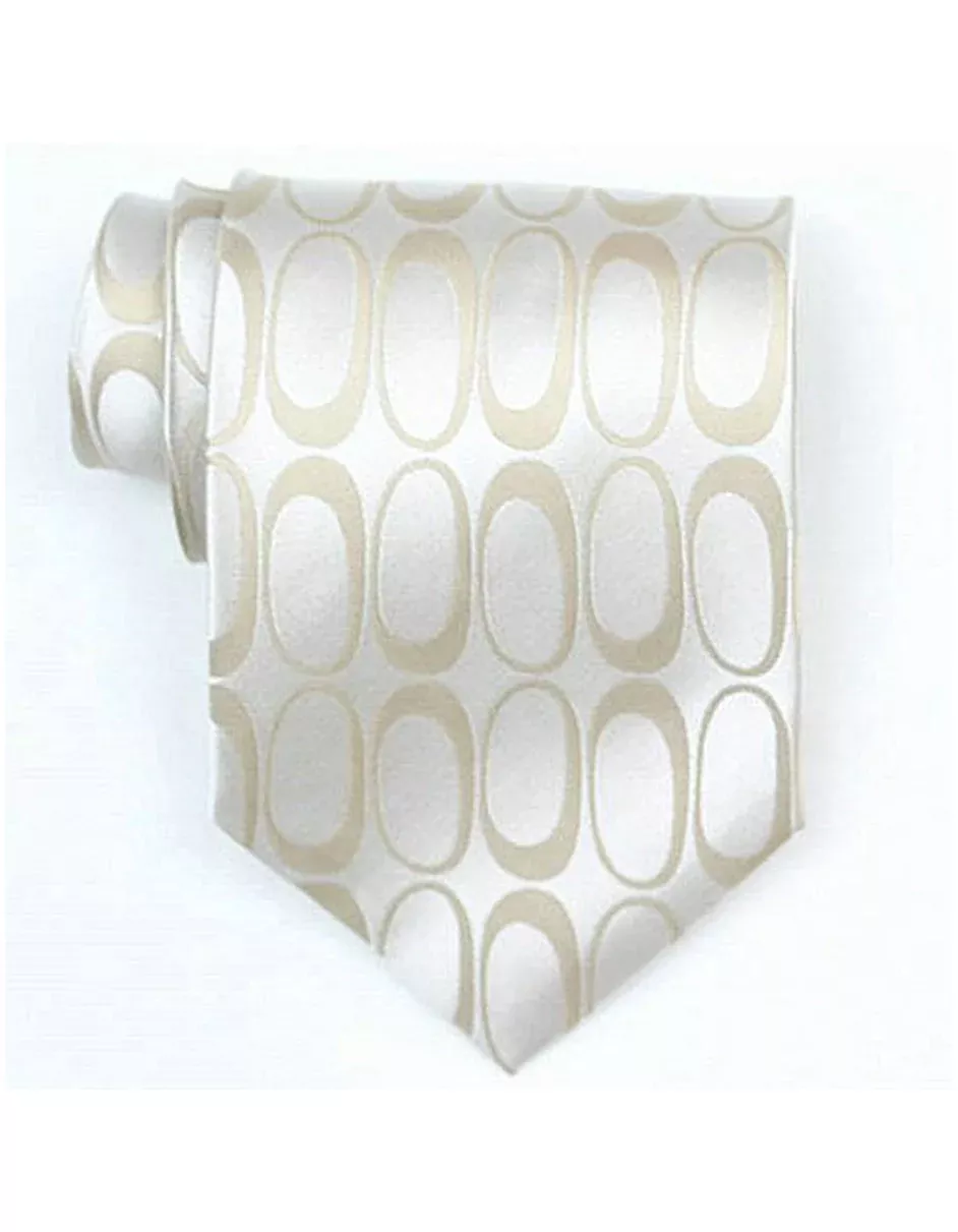 Beige Oval Neck Tie