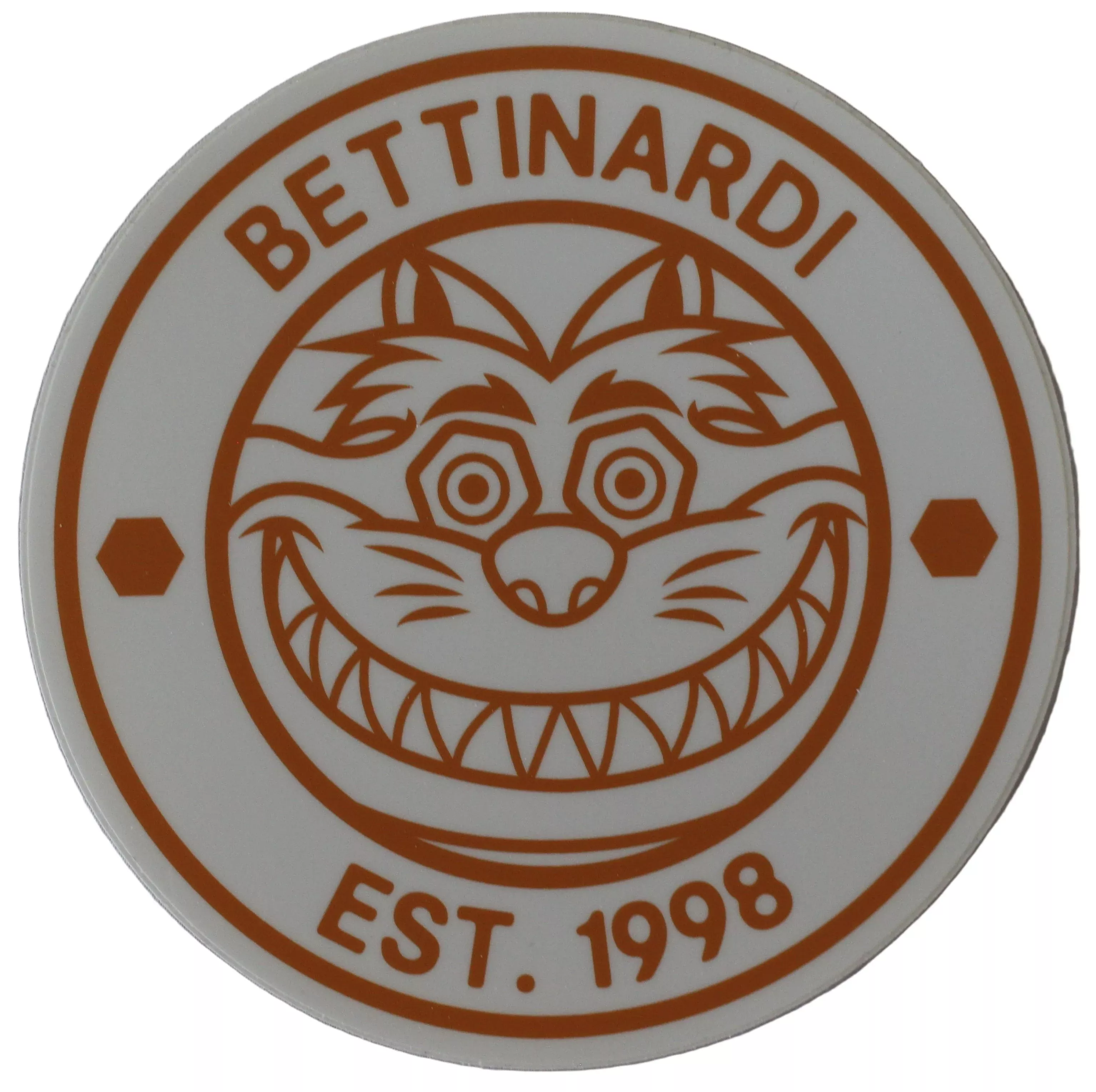 Bettinardi - Fat Cat Circle Sticker White/Orange 5.0" Diameter