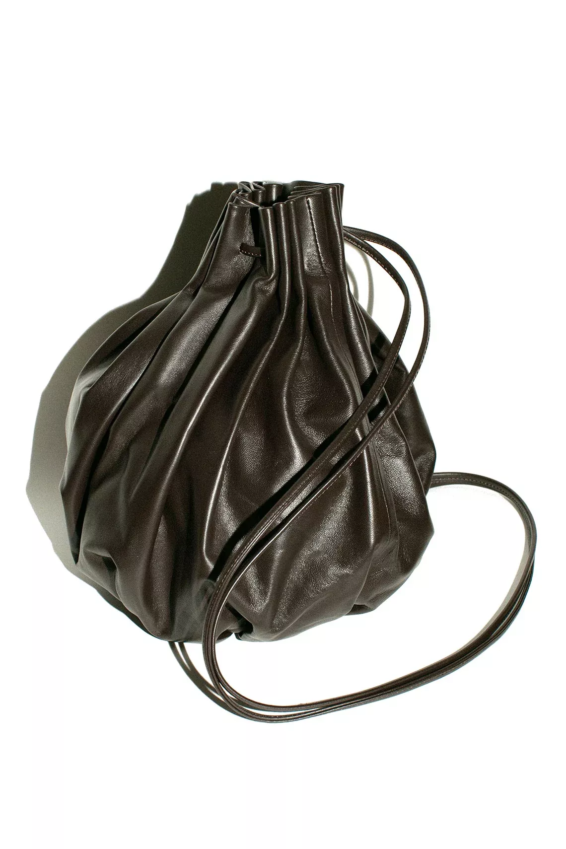 Braun Pleated Balloon Bag