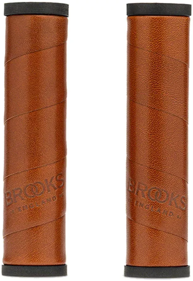 Brooks Willow Leather Grips - Honey 130/130mm
