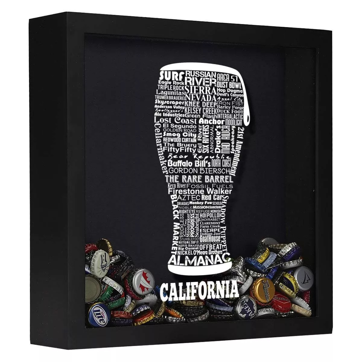 California Beer Typography Shadow Box