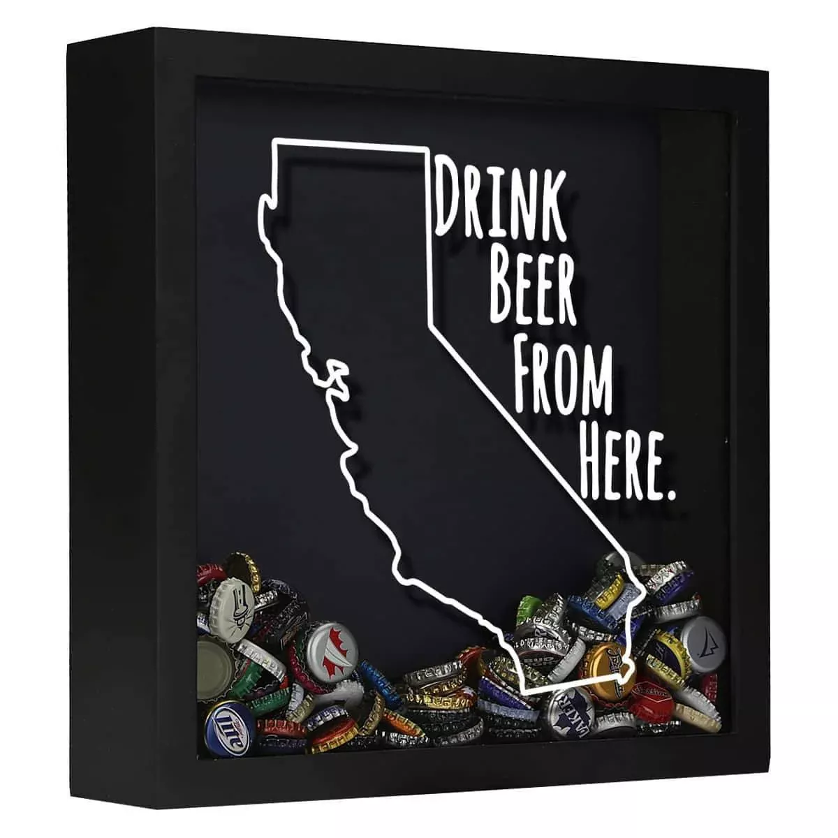 California Drink Beer From Here Beer Cap Shadow Box
