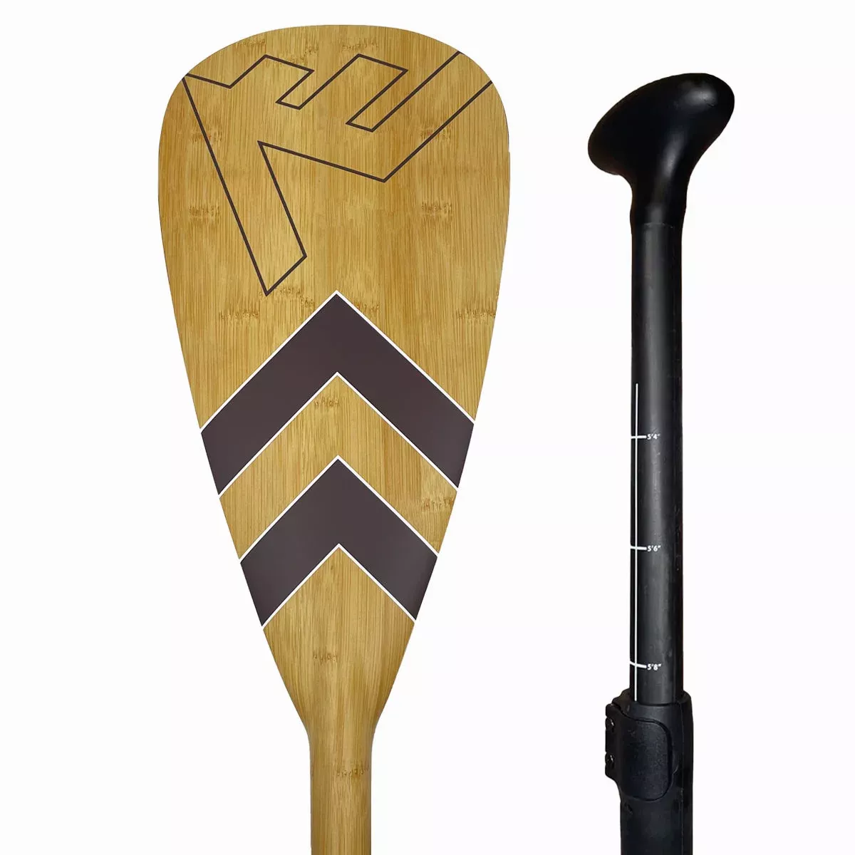 Carbon-Fiberglass Adjustable Paddle with ABS Edge- Bamboo/Brown