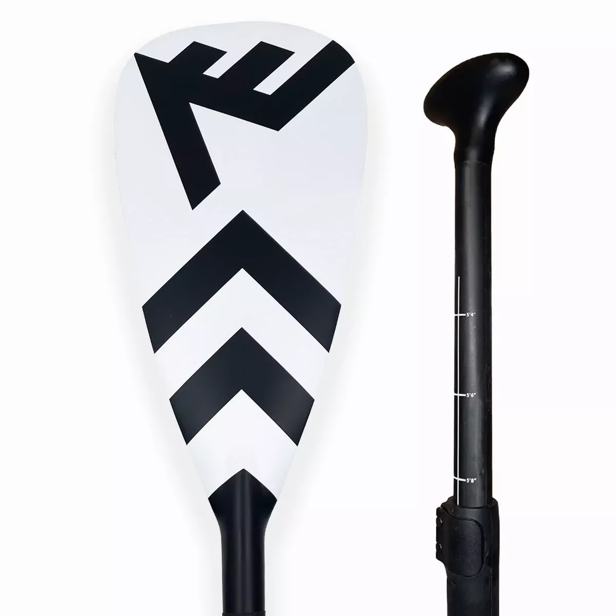 Carbon-Fiberglass Adjustable Paddle with ABS Edge- White