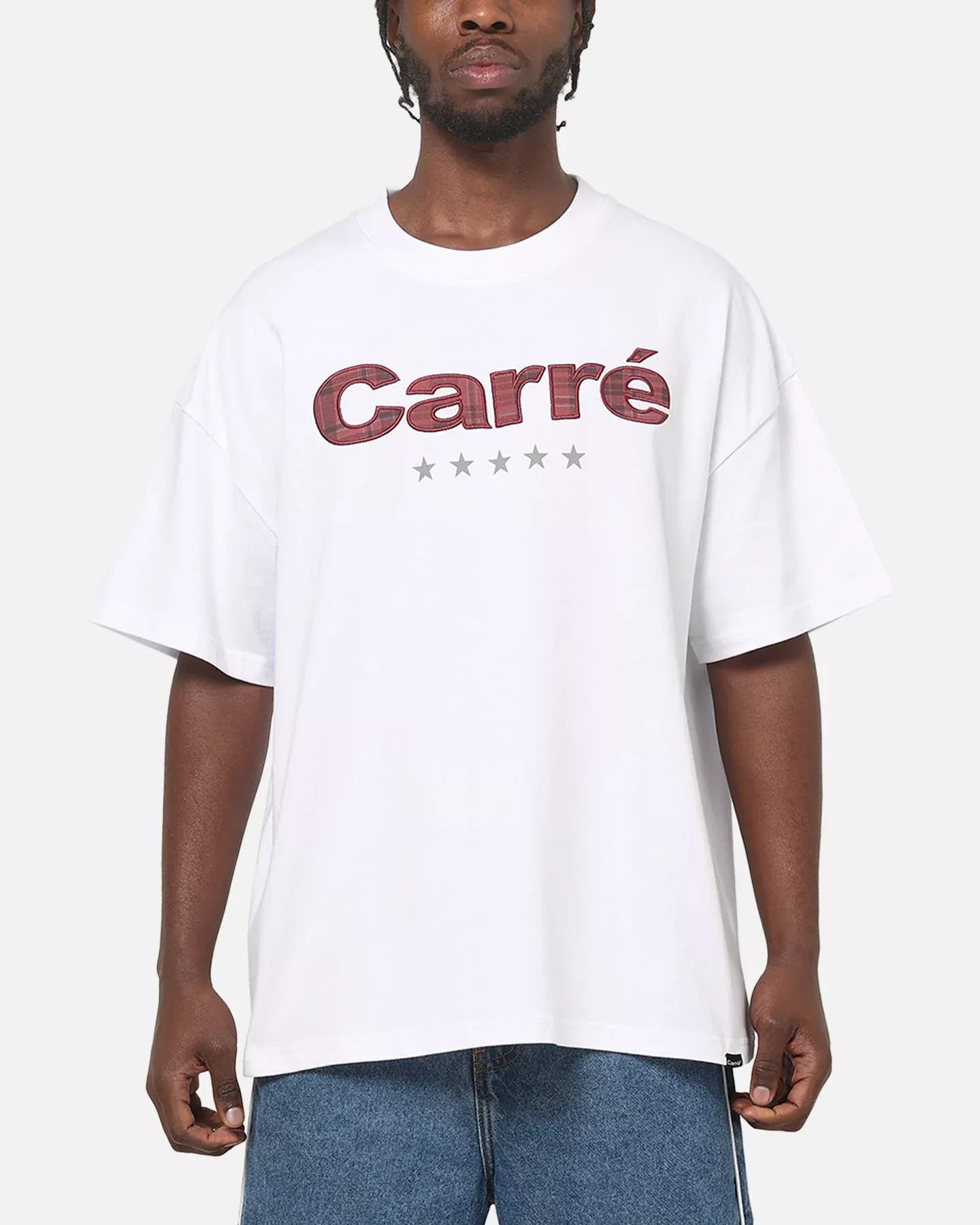 Carre Applique T-Shirt Solid White