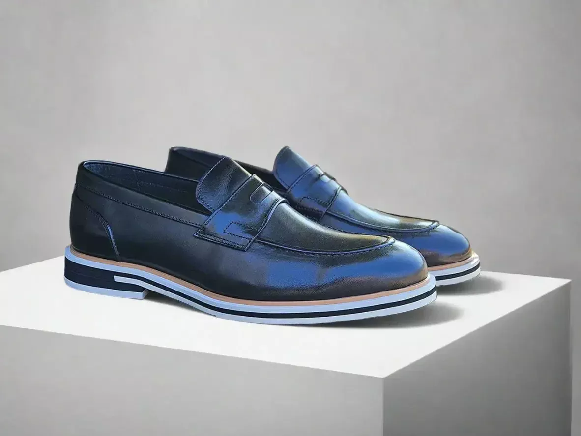 Carrucci Calfskin Penny Loafer