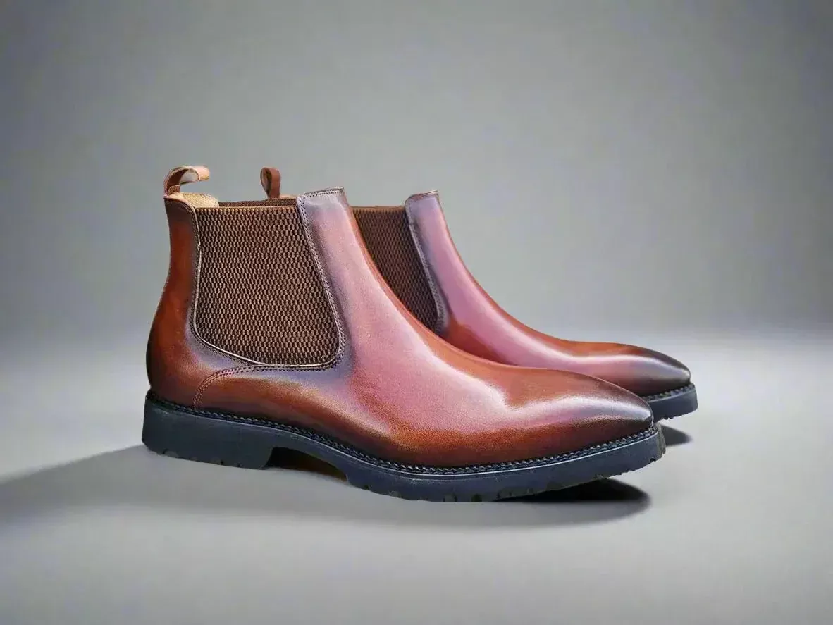 Carrucci Patina Chelsea Boot Lug Sole