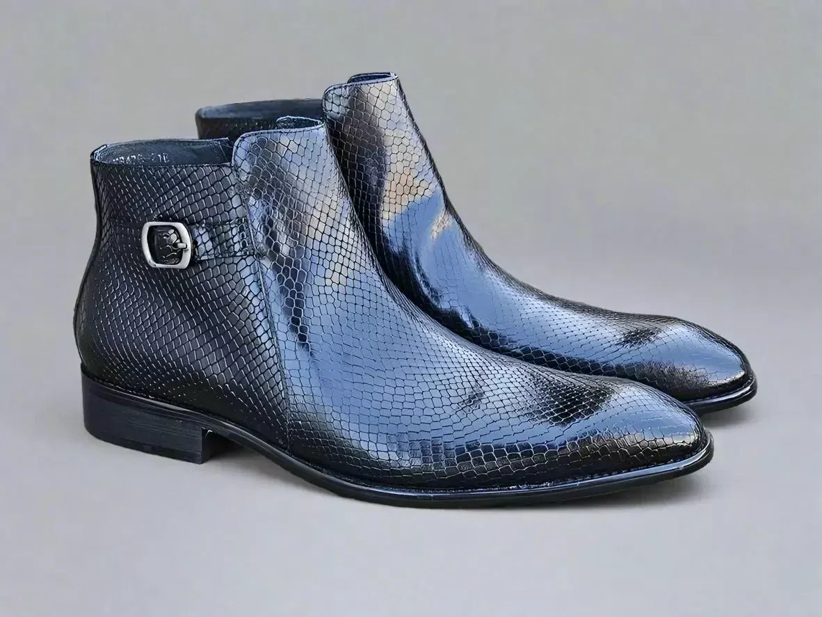 Carrucci Python Printed Calfskin Buckle Strap Boot
