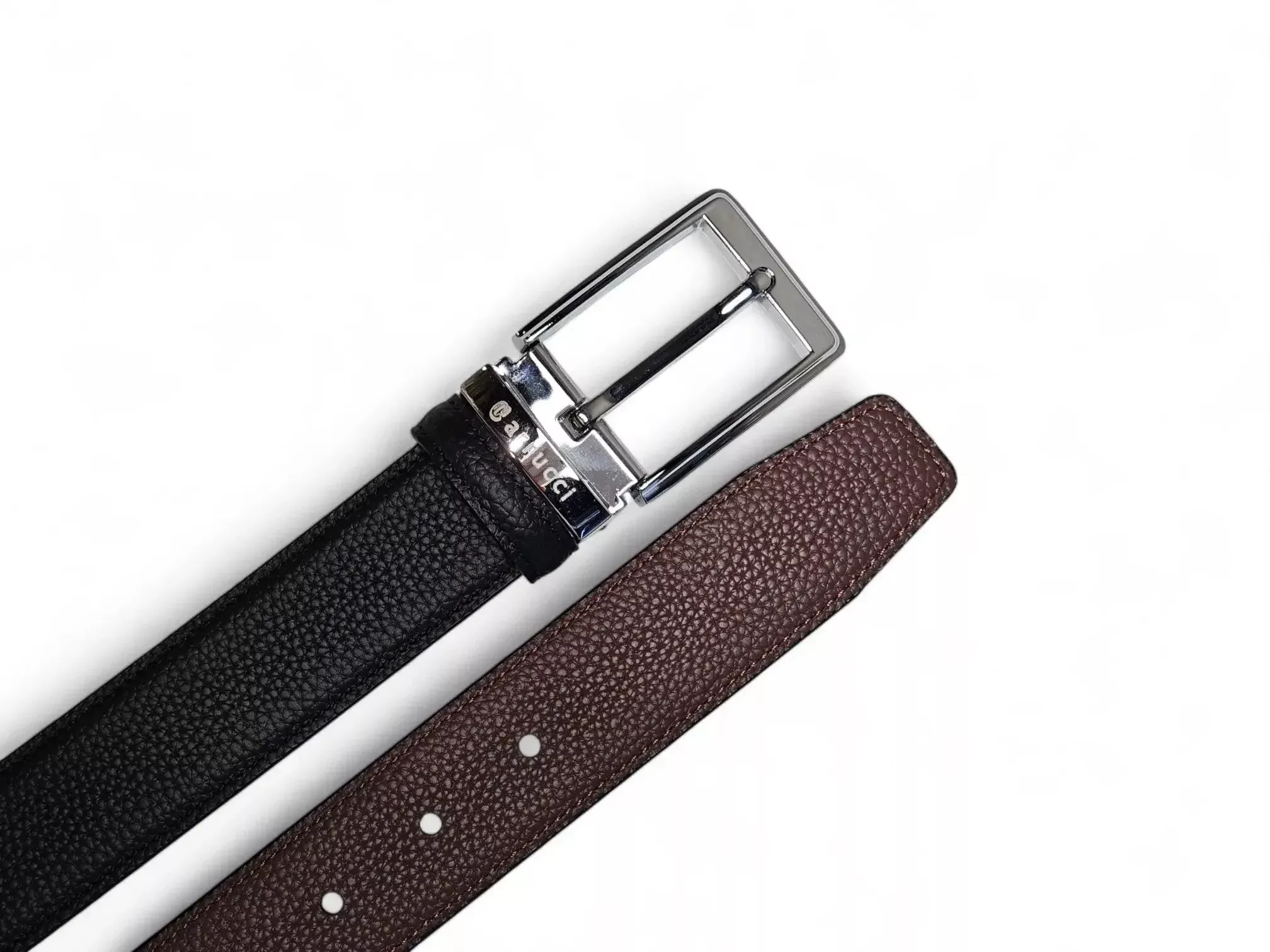 Carrucci Reversible Belt in Pebble Leather