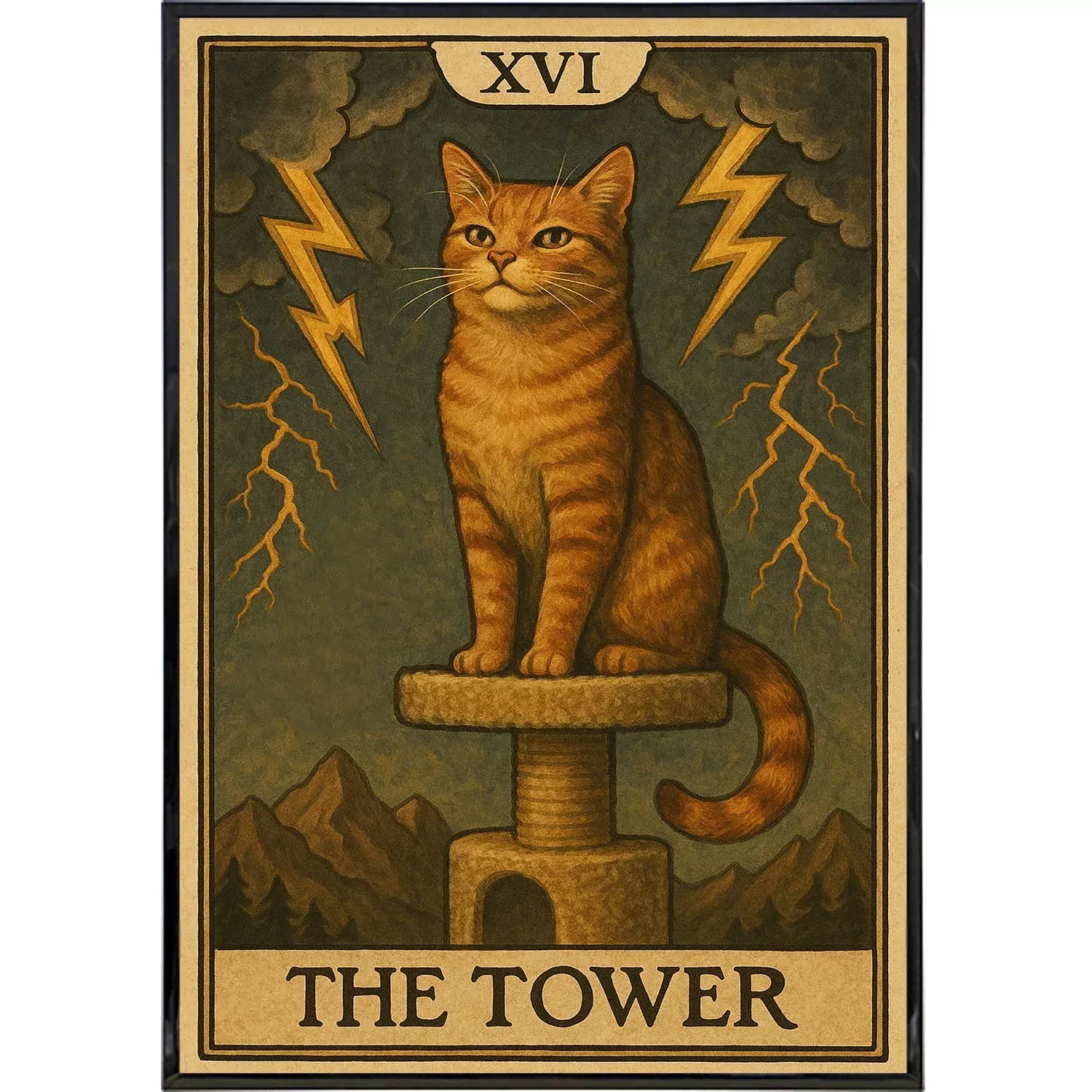 The Cat Tower Tarot Original Poster Print