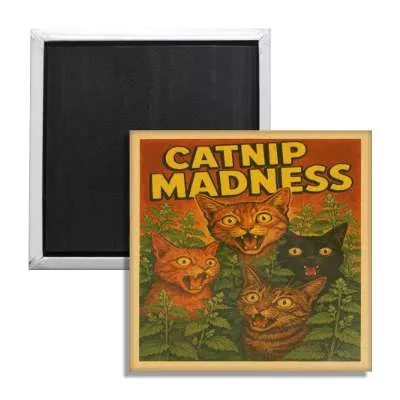 Catnip Madness Fridge Magnet