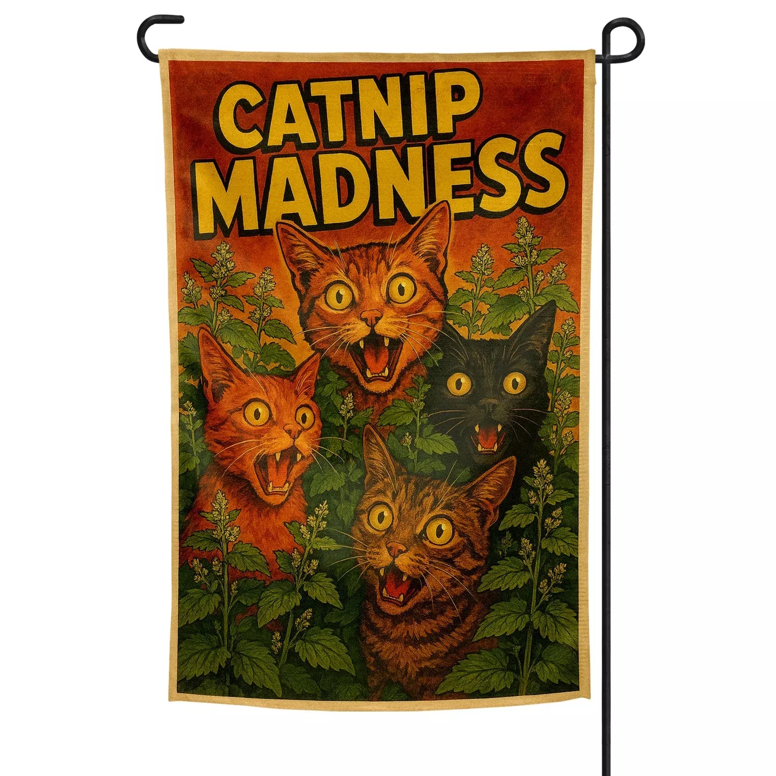 Catnip Madness Garden Flag
