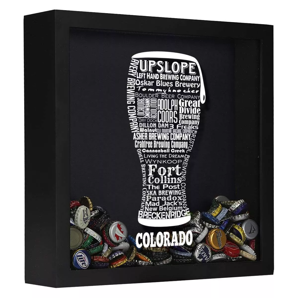 Colorado Beer Typography Shadow Box