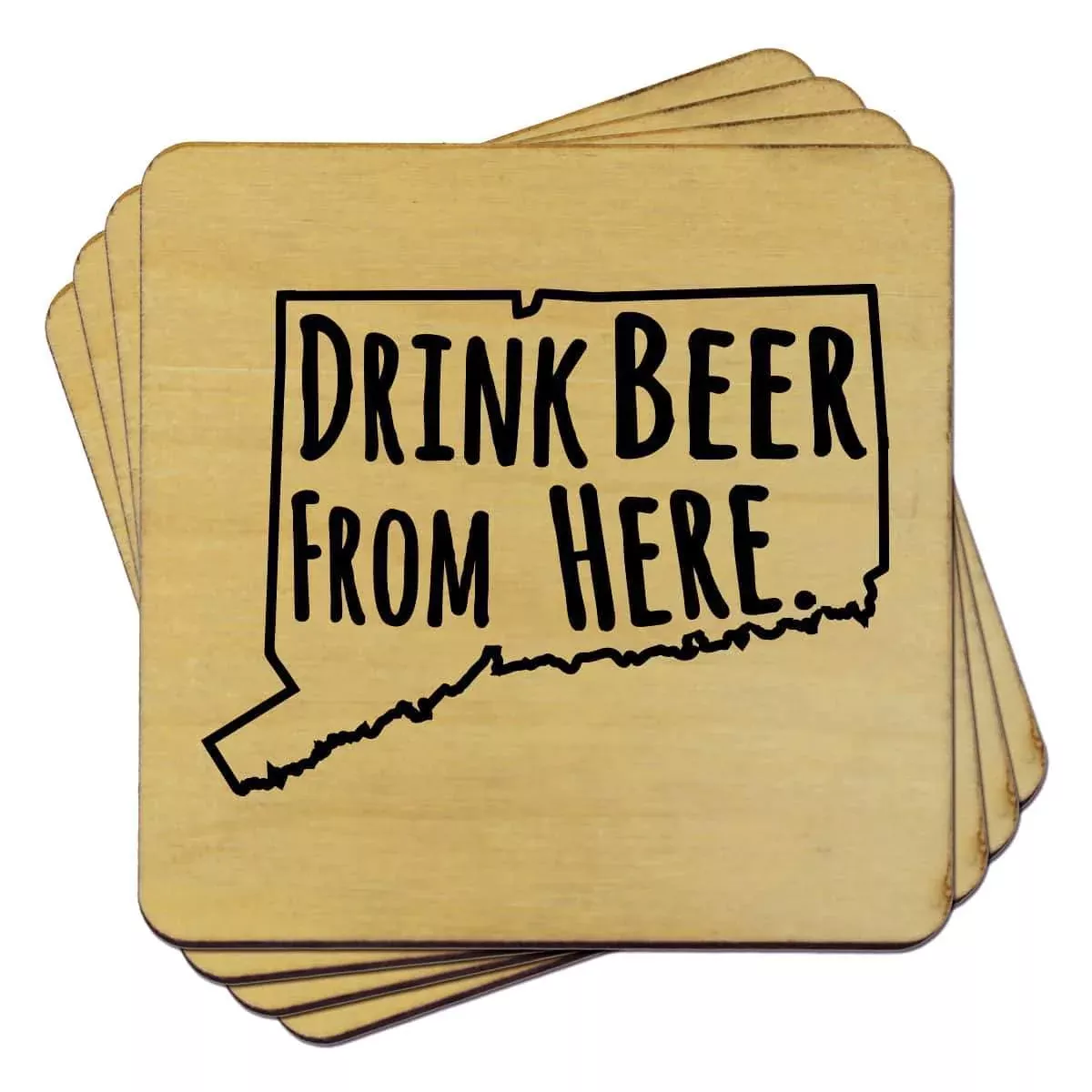 Connecticut Drink Beer From Here Coasters