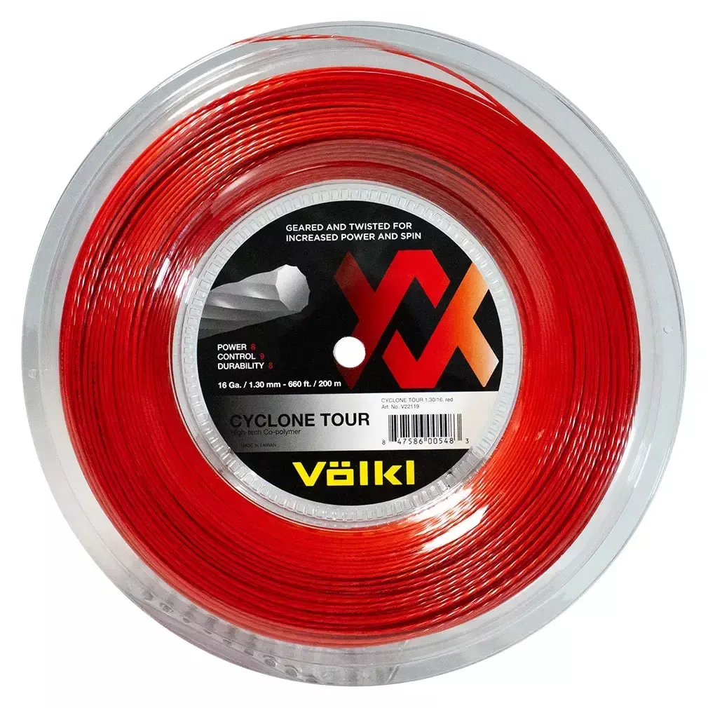 Cyclone Tour 16G/1.30MM Red Reel Tennis String