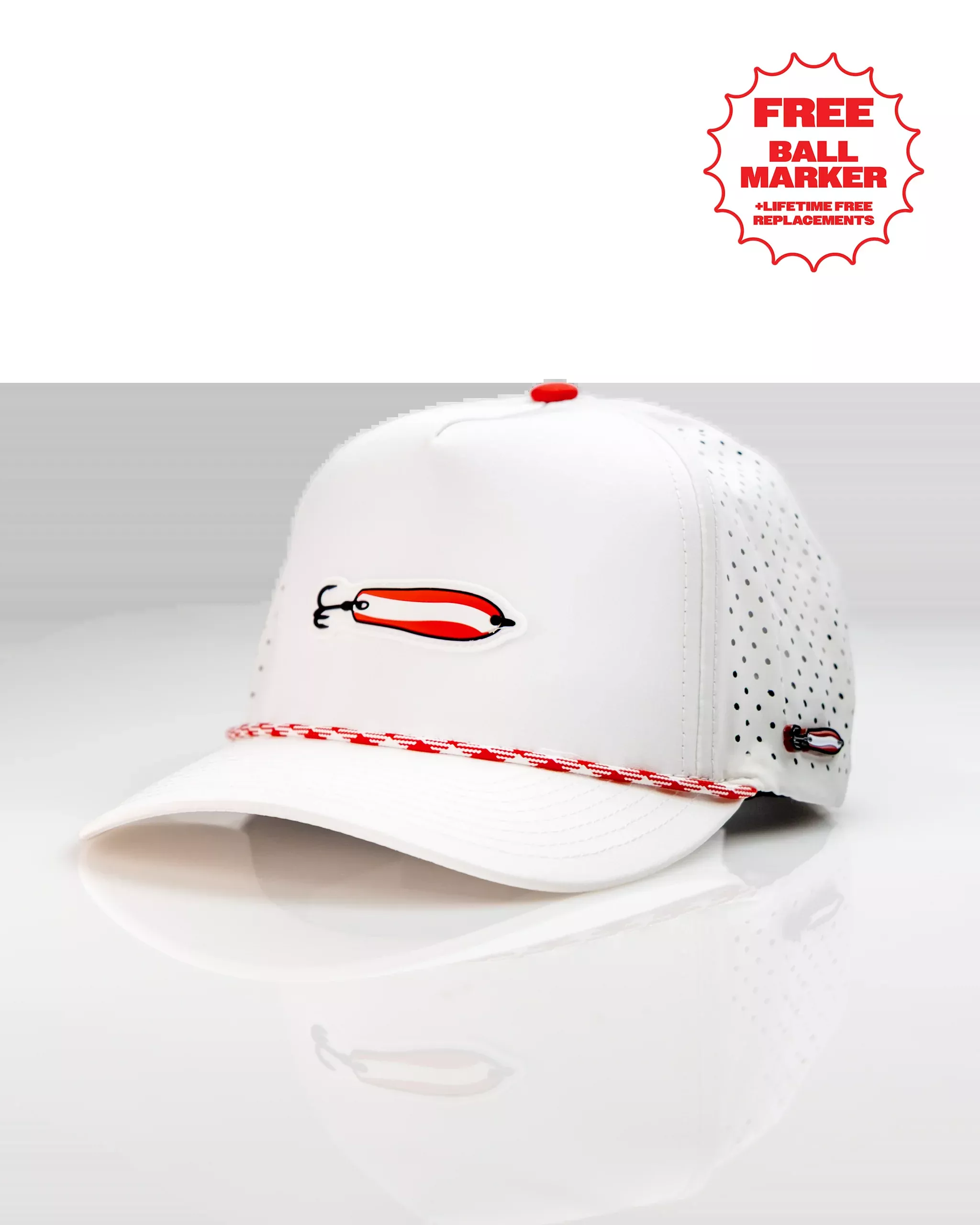 Dare Devil Spoon White - Perforated Rope Hat
