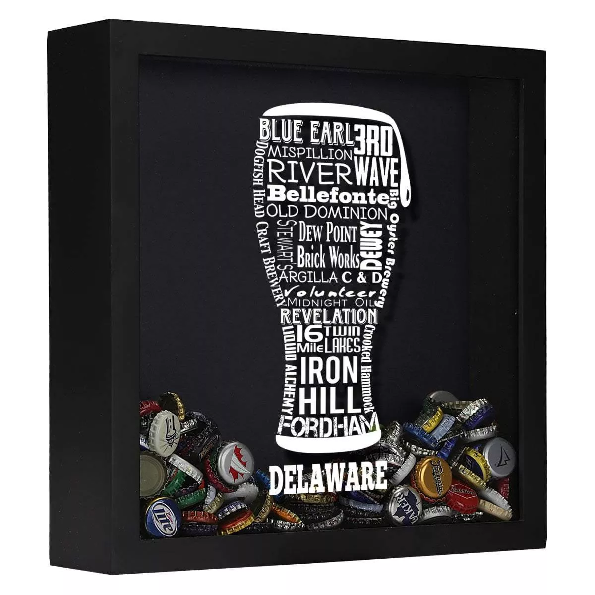 Delaware Beer Typography Shadow Box