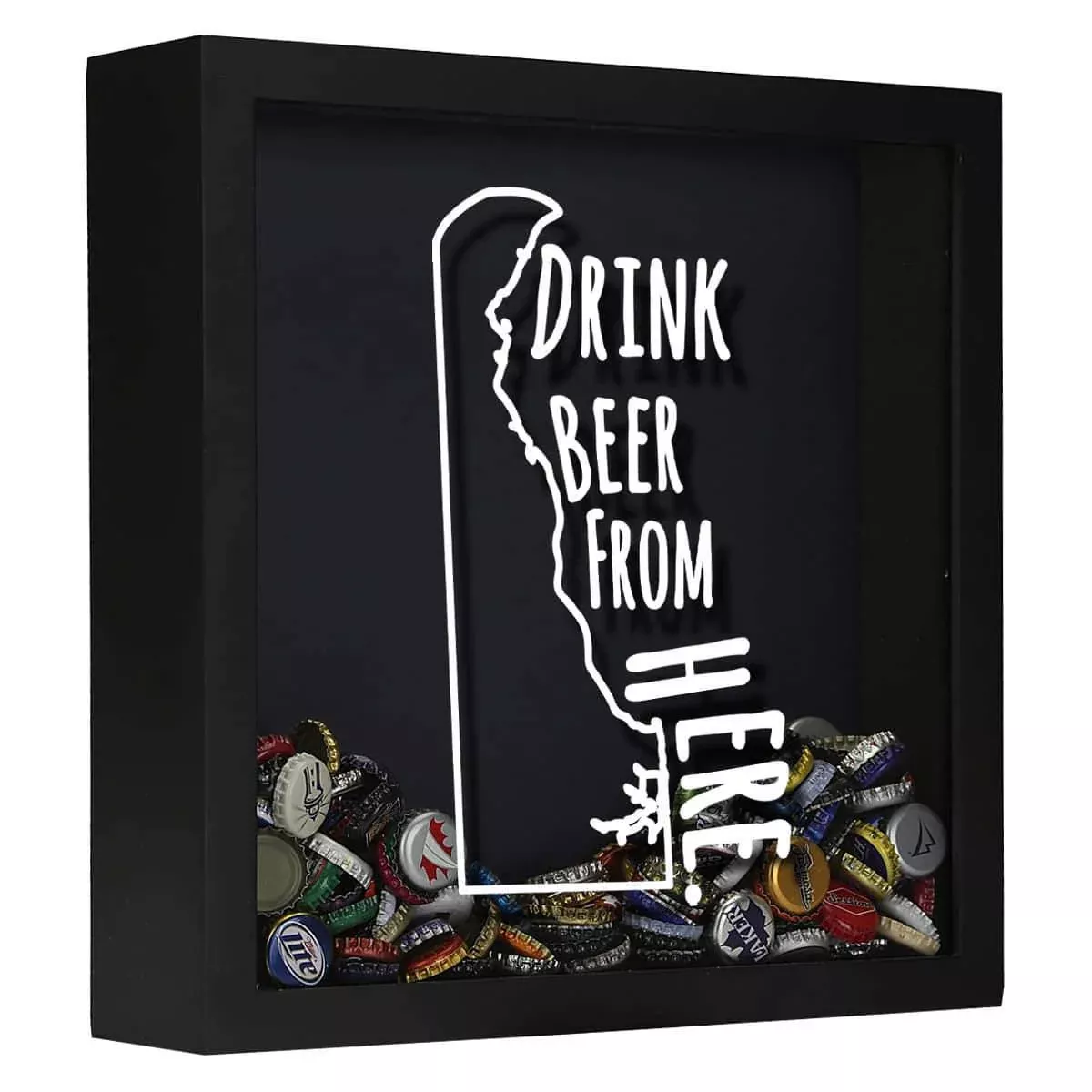 Delaware Drink Beer From Here Beer Cap Shadow Box