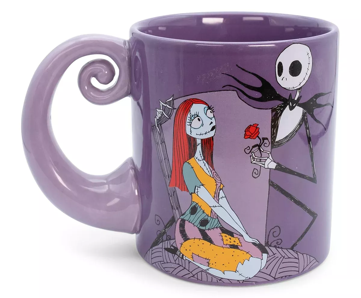 Disney's The Nightmare Before Christmas Jack & Sally Spiral Handle Ceramic Mug