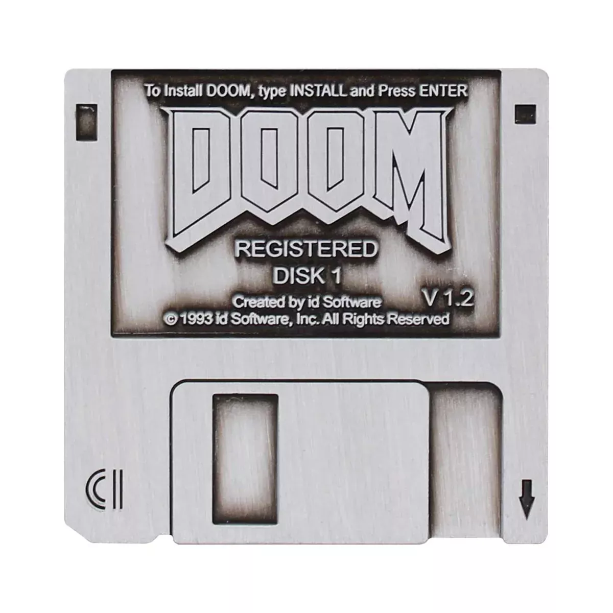 Doom - Floppy Disk Pin Badge Replica