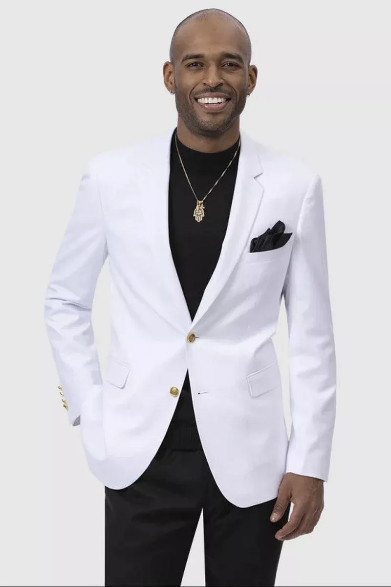 "EJ Samuel Men's Two-Button Club Blazer - Crisp White"