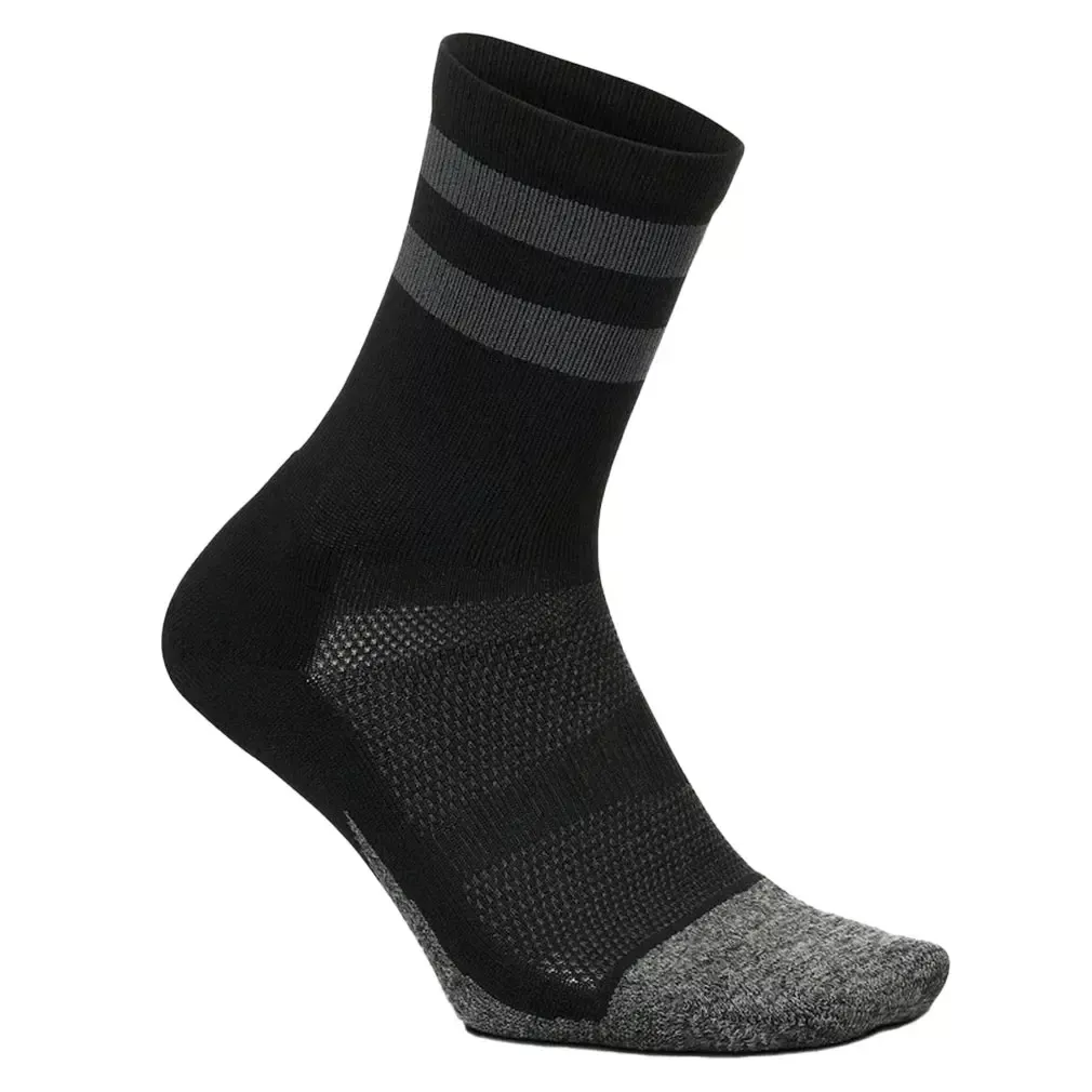 Elite Light Cushion Mini Crew Socks Black High Top Stripe