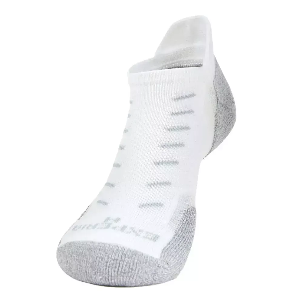 Experia Techfit Light Cushion No Show Tab Rocket Grip Socks White