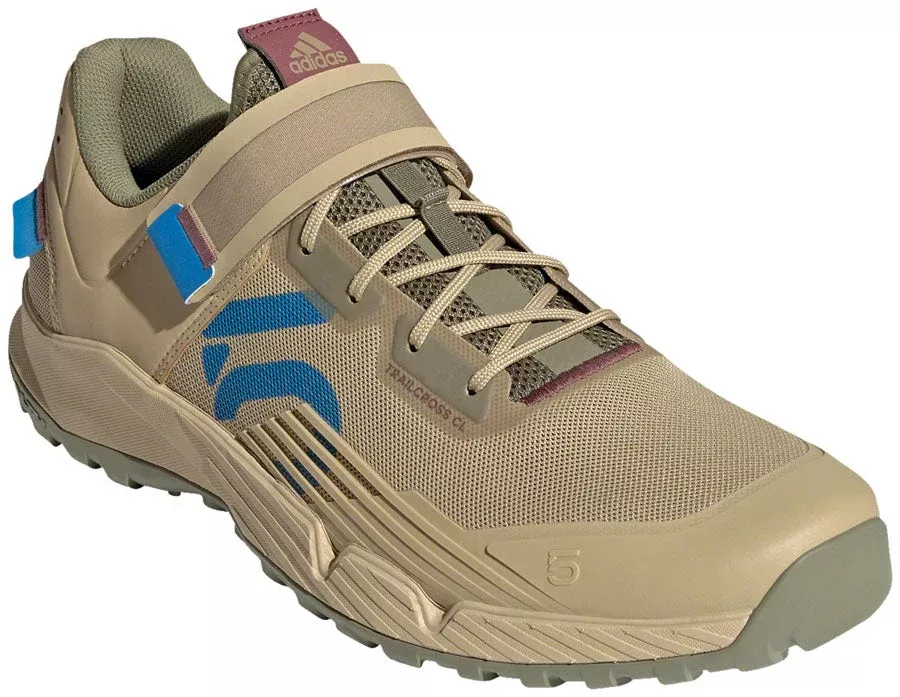 Five Ten Trailcross Mountain Clipless Shoes - Men's Beige Tone/Blue Rush/Orbit Green 7