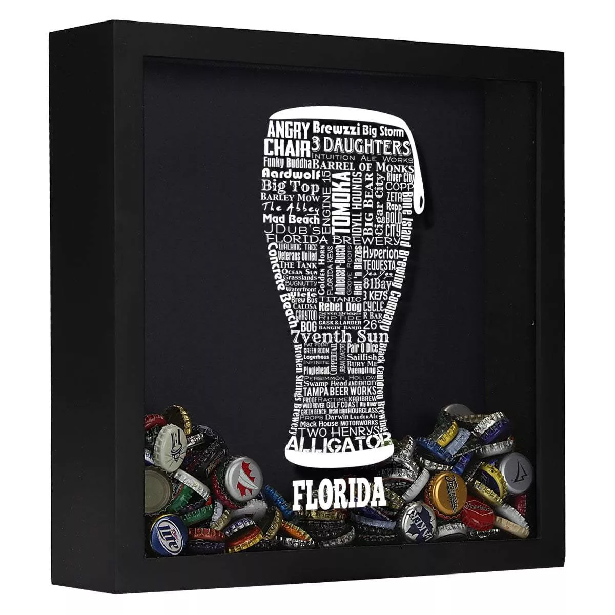 Florida Beer Typography Shadow Box