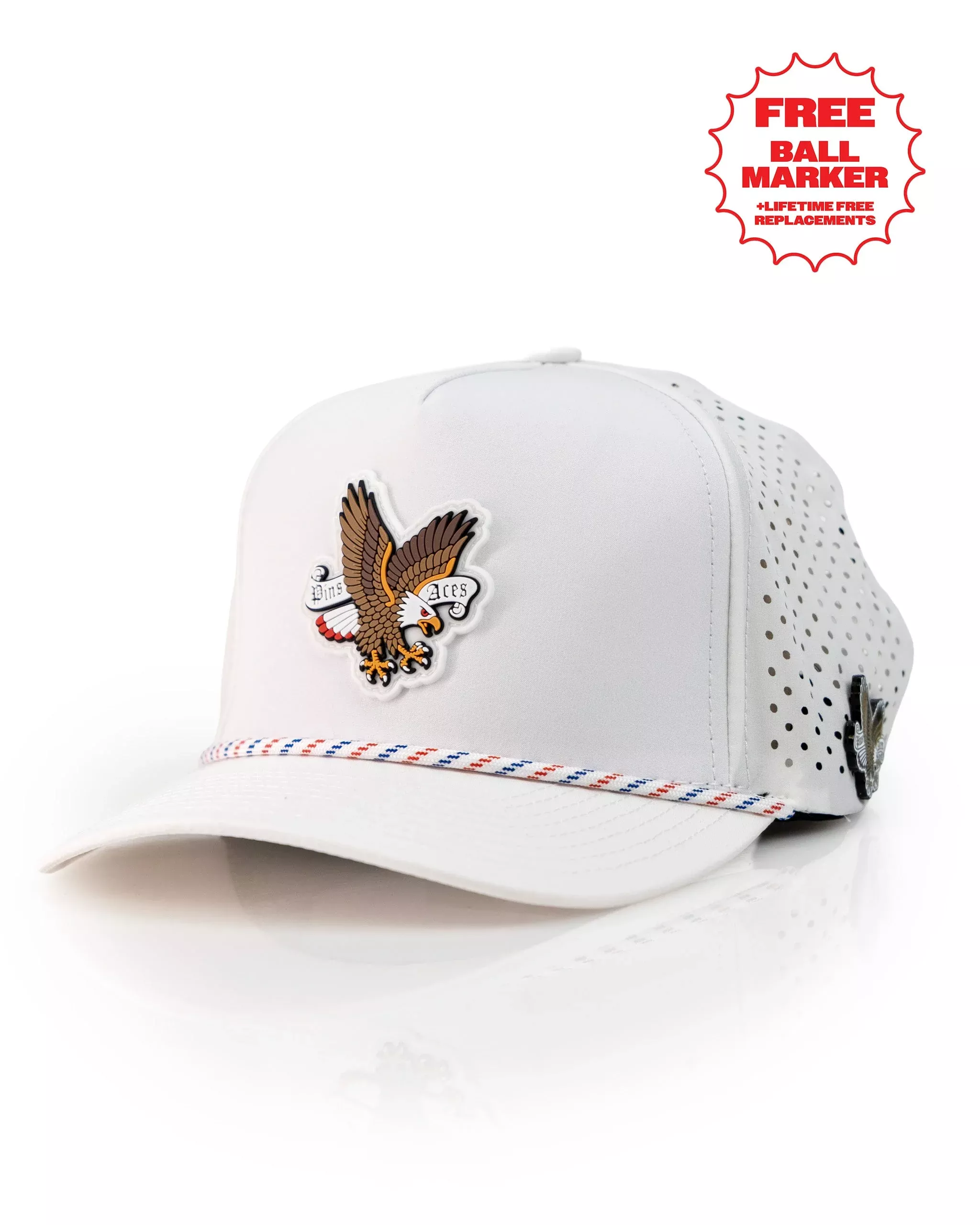 Freedom Eagle White - Perforated Rope Hat