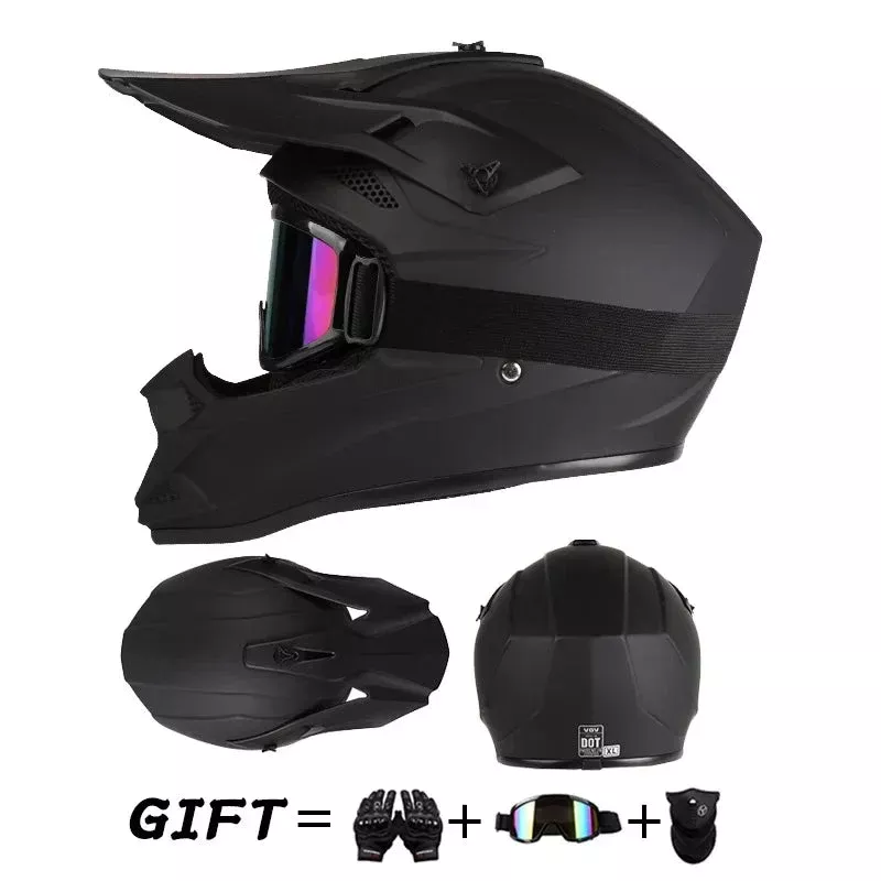 Full Face Off-Road Motorcycle Helmet with Goggles