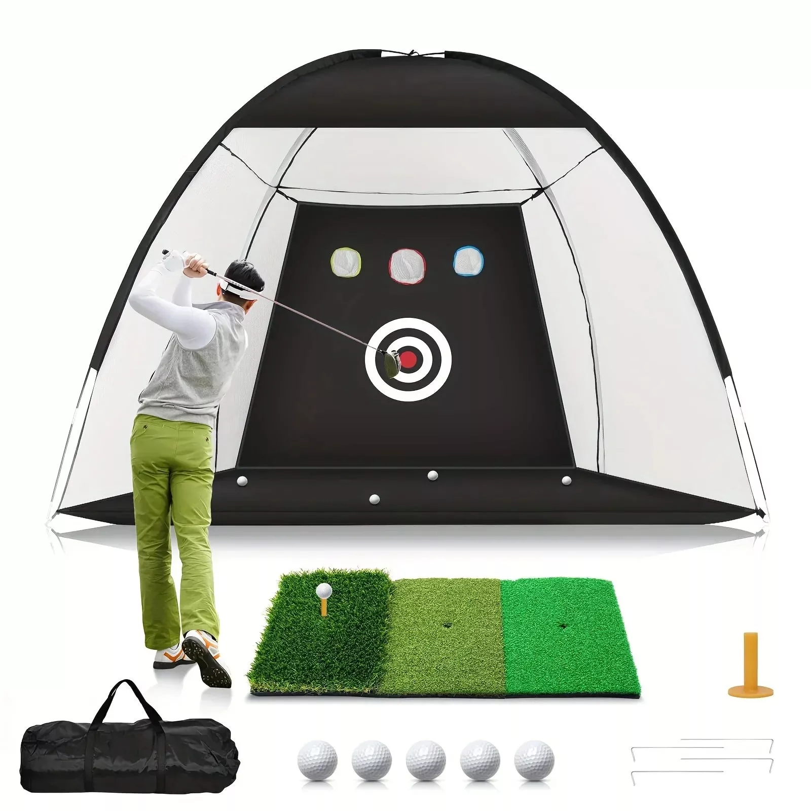 Golf Practice Net with Mat Ballsand Tee