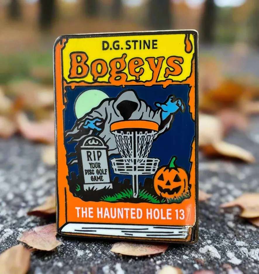 Halloween 2025 Bogey Bumps Book Disc Golf Pin