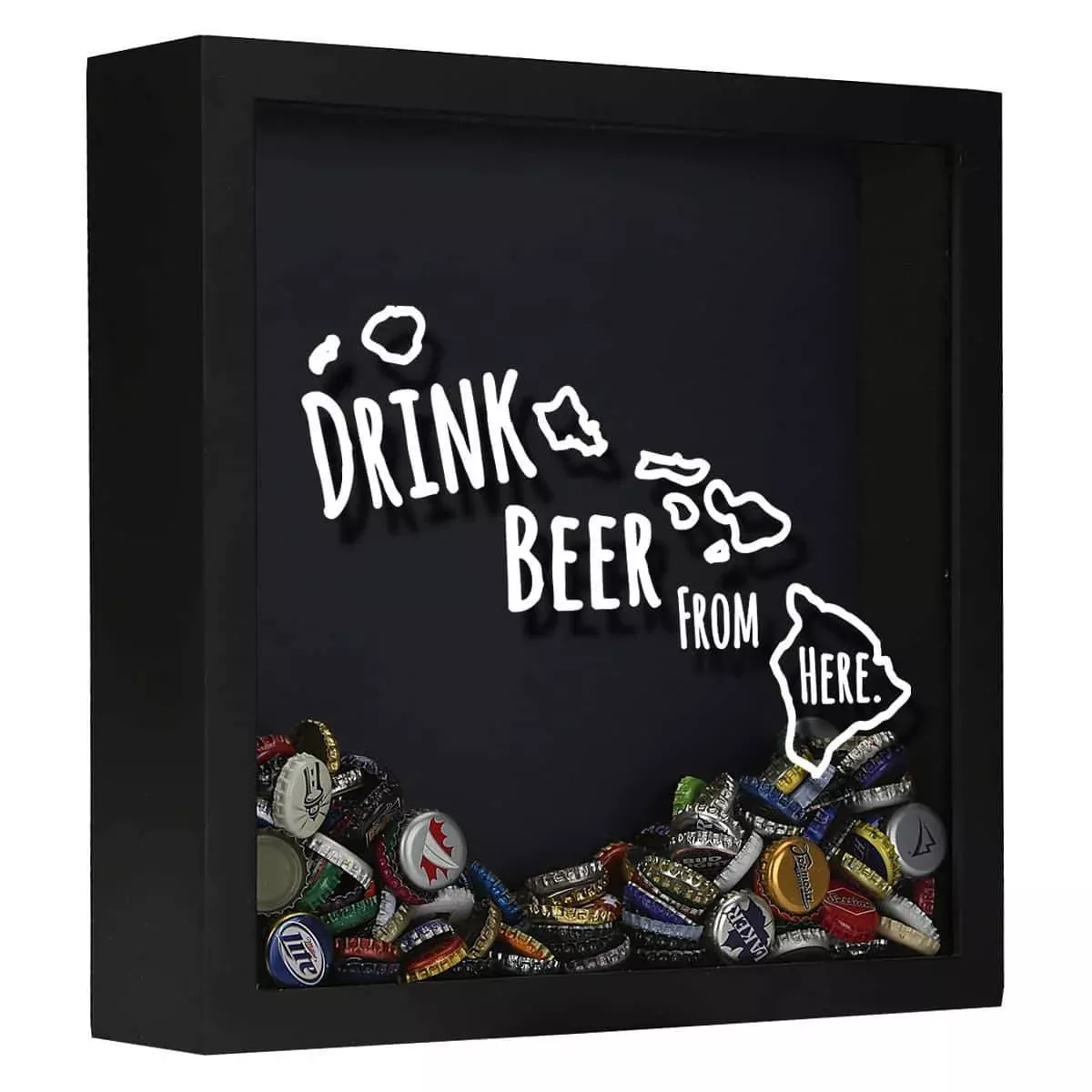 Hawaii Drink Beer From Here Beer Cap Shadow Box