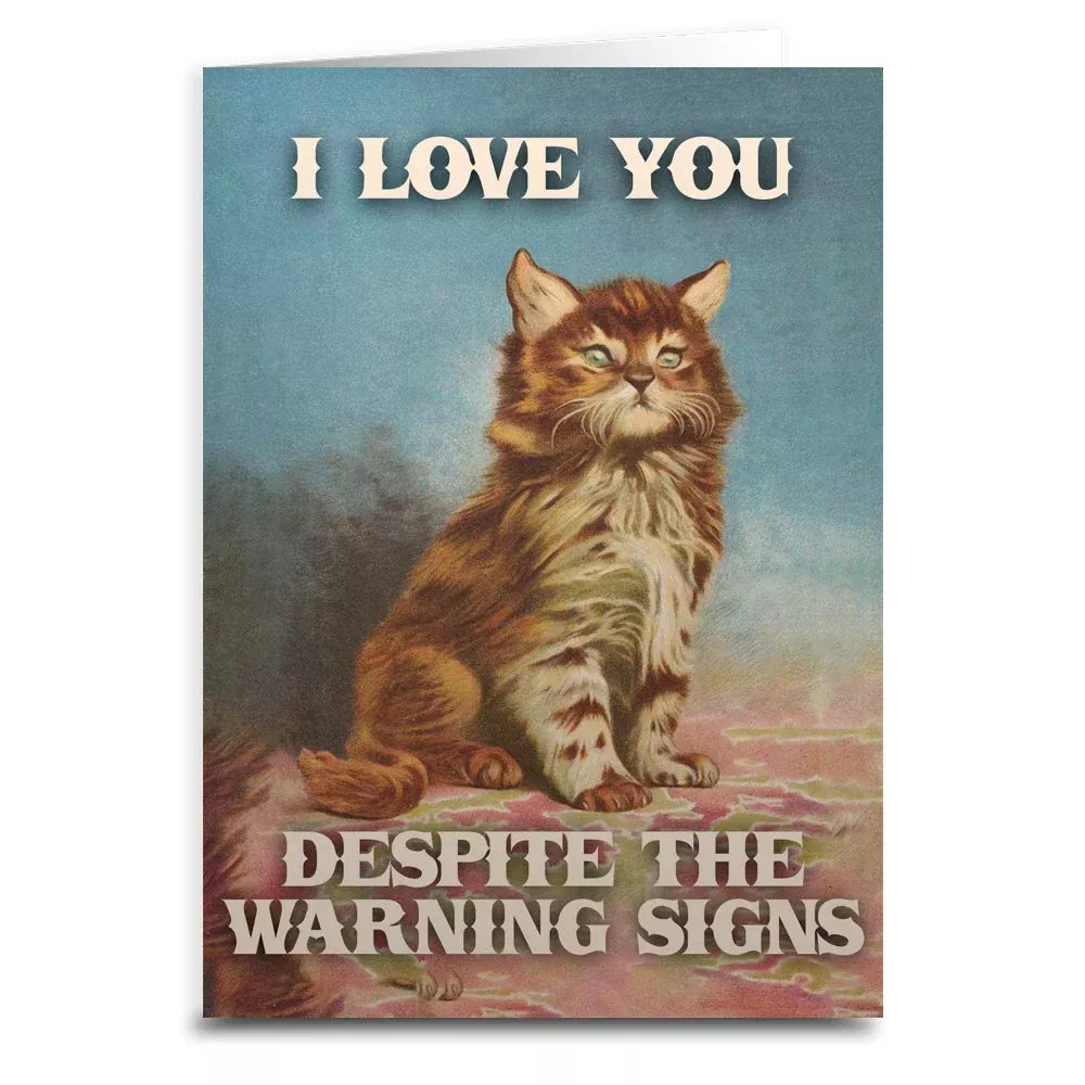 I Love You Despite the Warning Signs Greeting Card