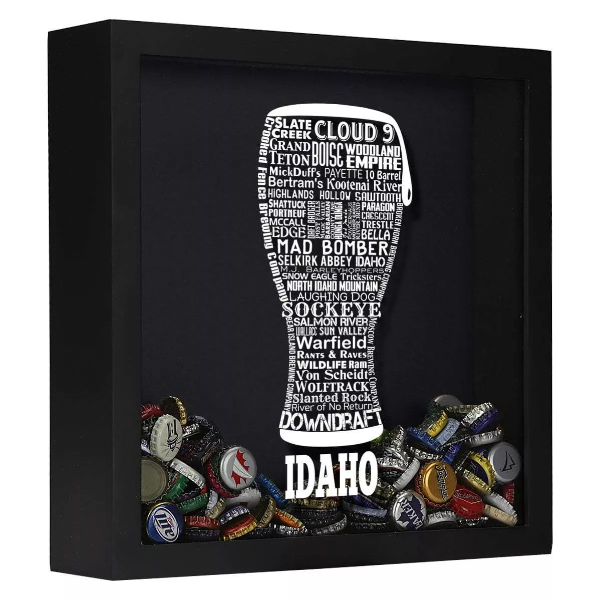 Idaho Beer Typography Shadow Box