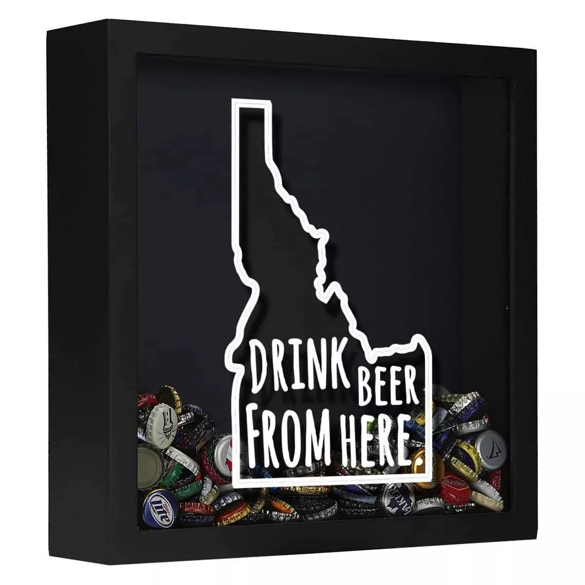 Idaho Drink Beer From Here Beer Cap Shadow Box